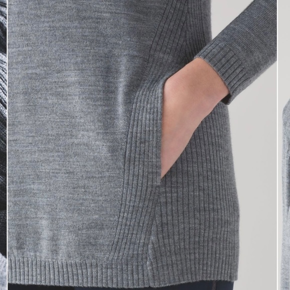 Lululemon Sweat And Savasana Wool Sweater Heathered Medium Grey Size 6 - Picture 5 of 15